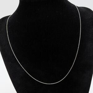 Sterling Silver 925 Thin Minimalist Cable Chain Necklace 18.5in 0.5mm 0.65g